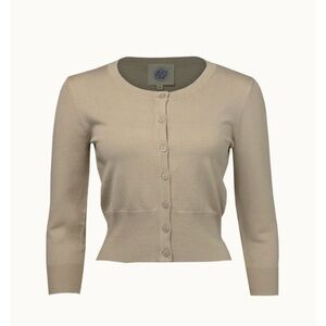 🌷Pretty Retro Pinup Classic Beige Women's Cardigan Sweater